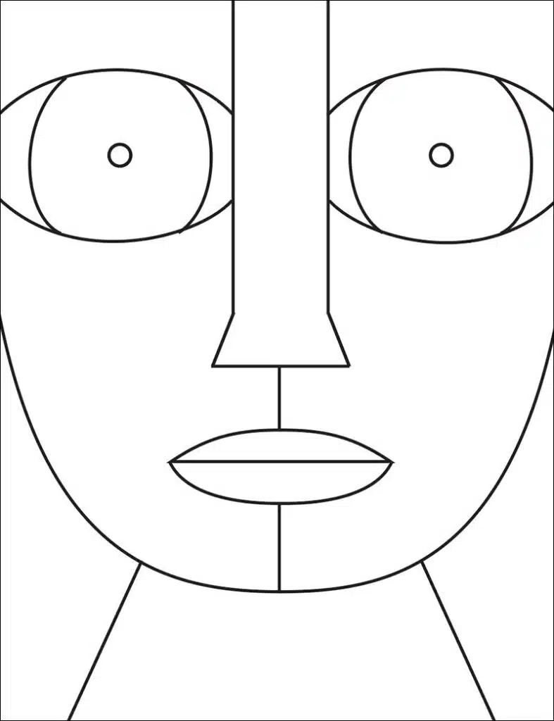 Abstract Face Coloring Page — Kids, Activity Craft Holidays, Tips