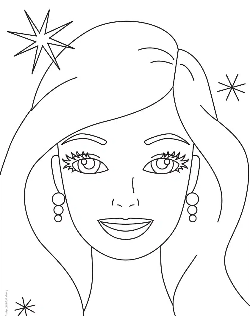 kid for coloring barbie - Clip Art Library