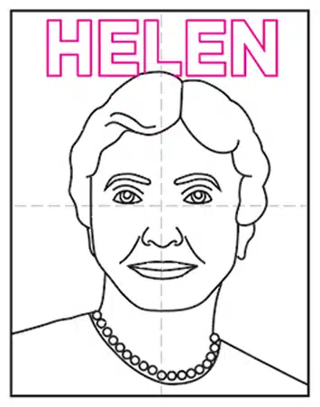 Как легко нарисовать Хелен Келлер и раскраски Хелен Келлер