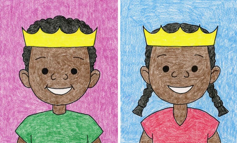 Easy How to Draw a Self Portrait Tutorial like a King or Queen