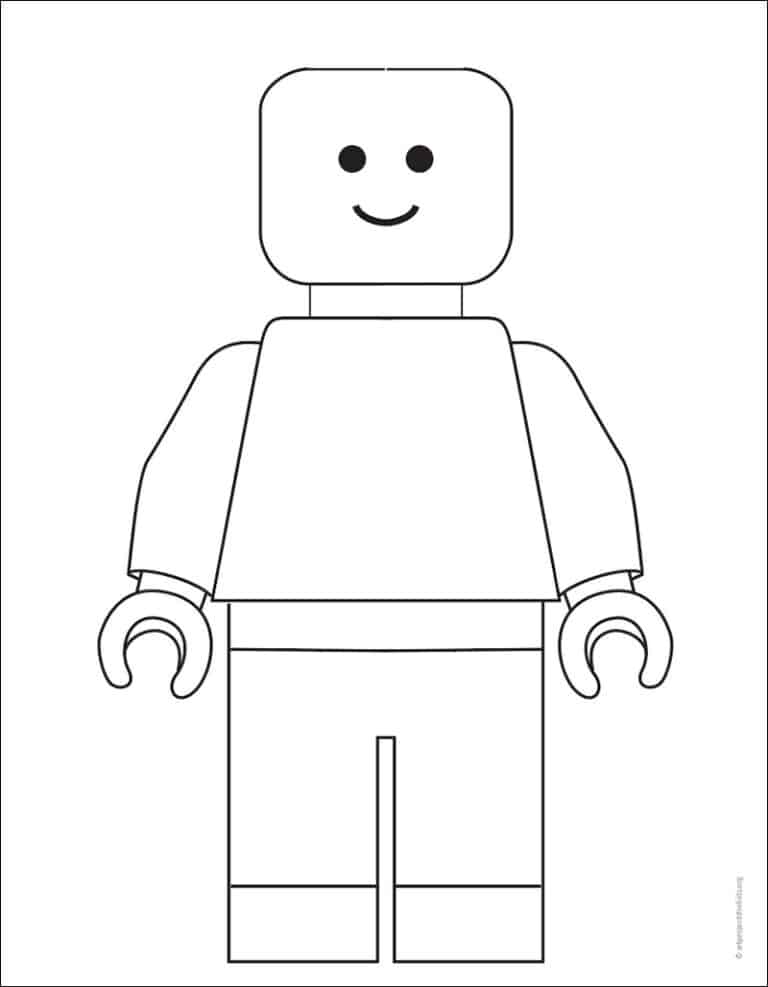 Easy How To Draw A Lego Self Portrait Tutorial Video & Color Page