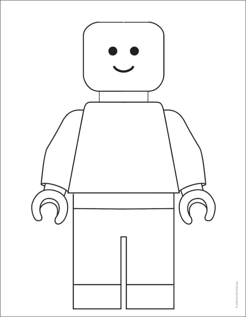 Easy How to Draw a Lego Self Portrait Tutorial Video & Color Page