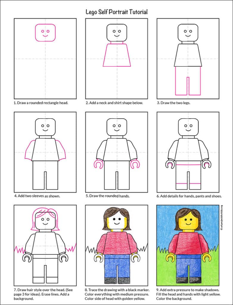 Lego Self Portrait diagram — Activity Craft Holidays, Kids, Tips