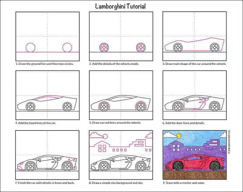 Lamborghini Drawings Sketch Template