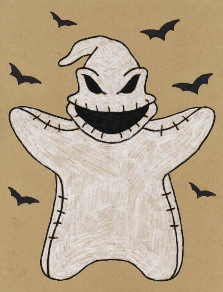 Easy How to Draw Oggie Boogie from Nightmare before Christmas Tutorial and Coloring Page
