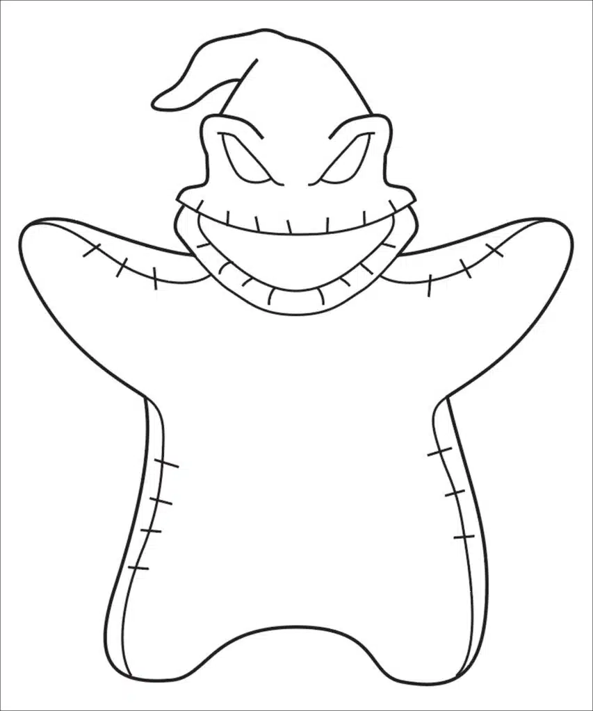 Oggie Boogie from The Nightmare before Christmas Coloring page, available as a free download.