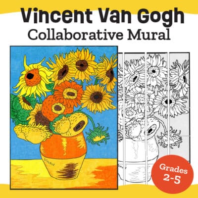 Van Gogh Sunflower Collaborative Mural Bundle for Elementary