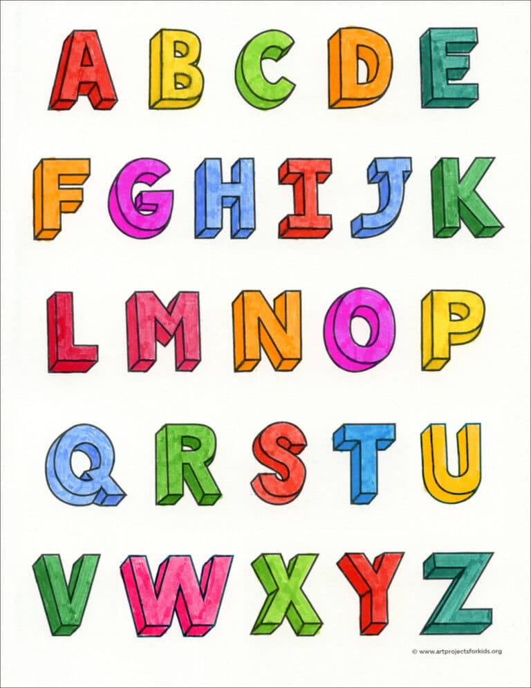 How to Draw 3D Letters: Alphabet Drawing Lesson