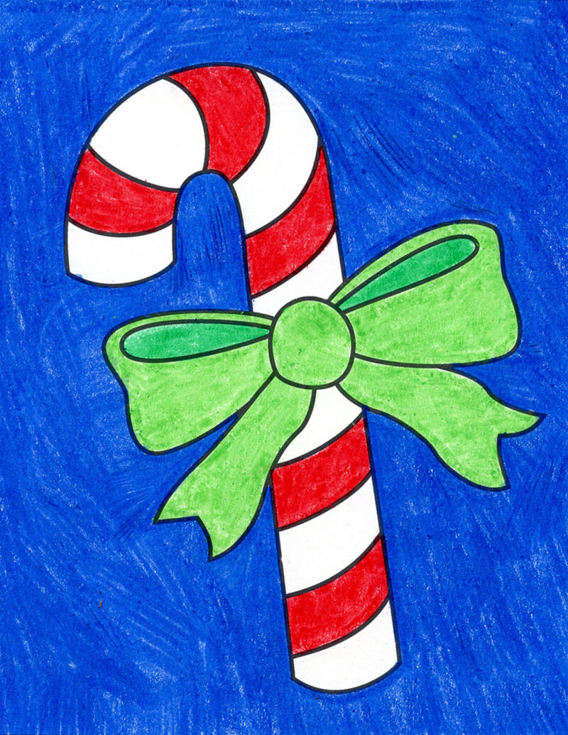 How to Draw a Candy Cane: Easy Step-by-Step Art Lesson for Kids