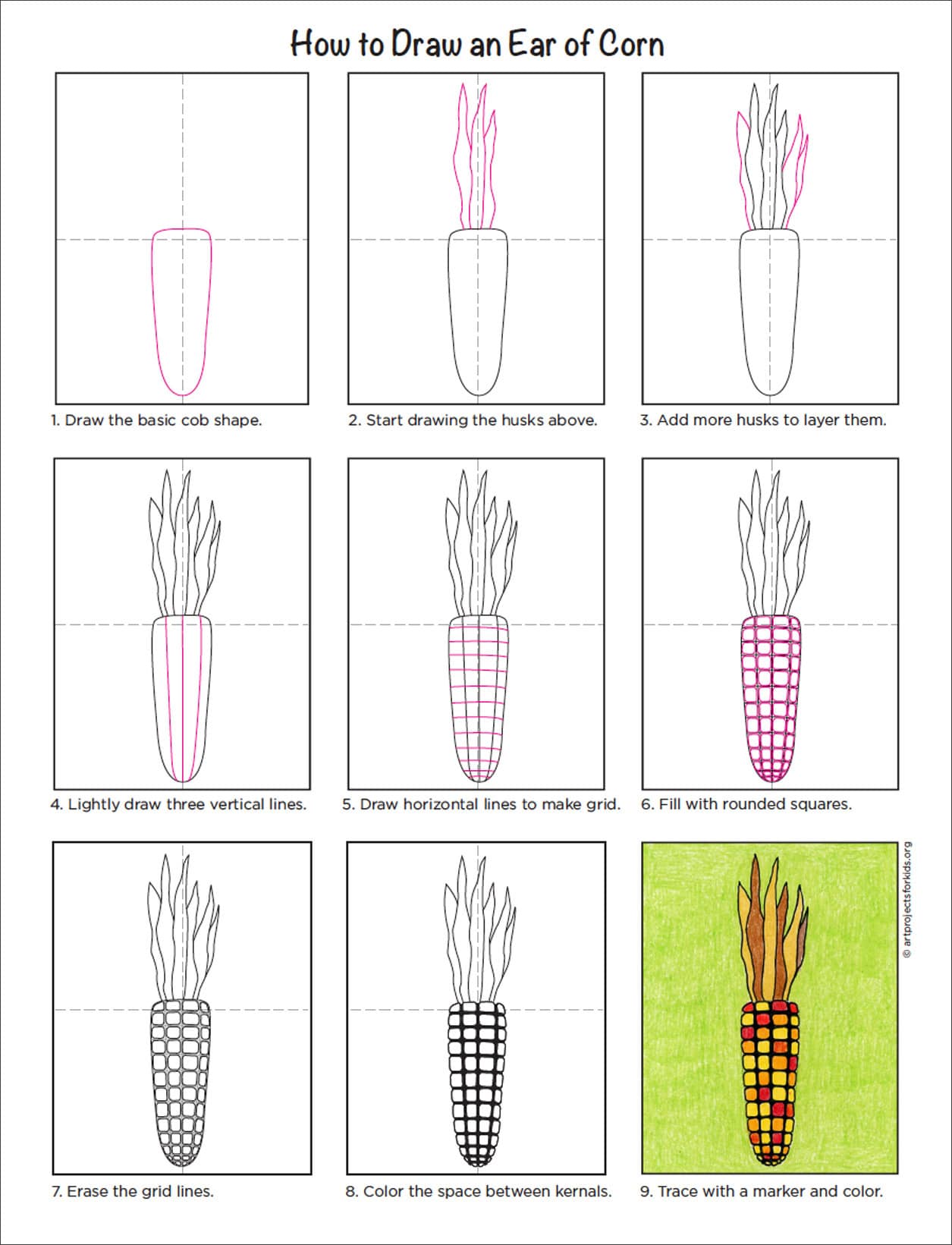 Ear of Corn Diagram web — Activity Craft Holidays, Kids, Tips fall