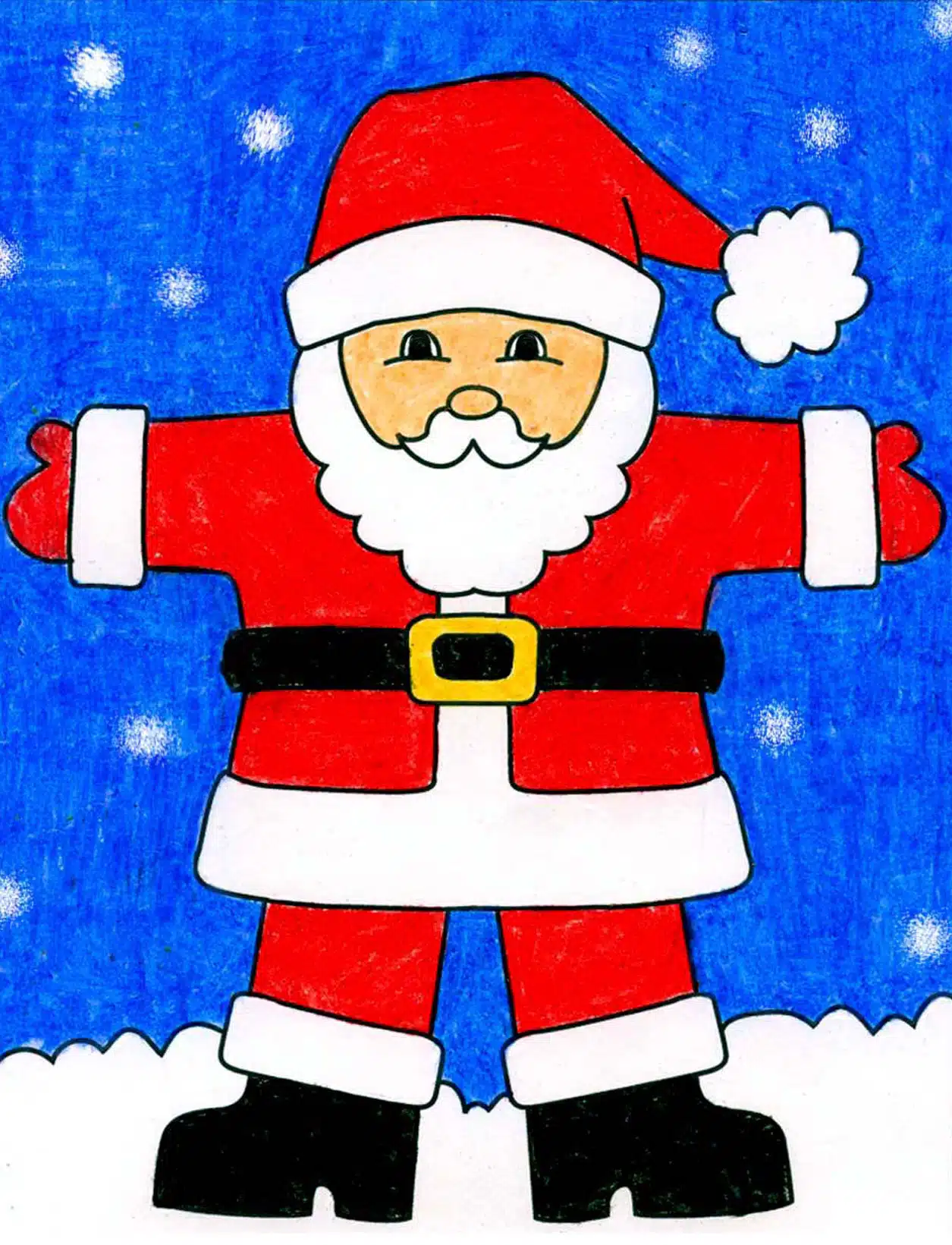 Christmas Santa Claus Portrait Drawing Canvas Print by Patrick's Art - Fy-saigonsouth.com.vn
