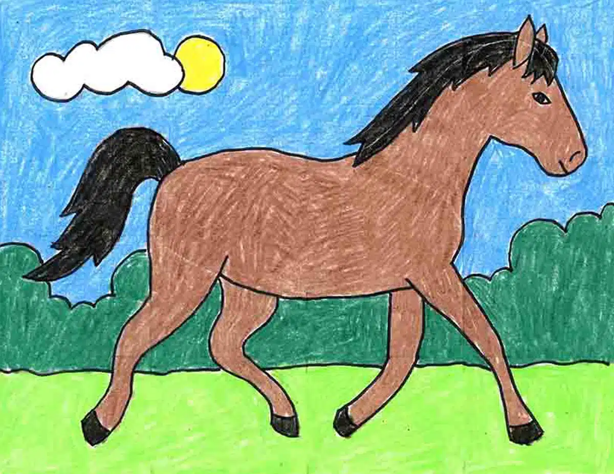 Horse Drawing for Kids - HelloArtsy