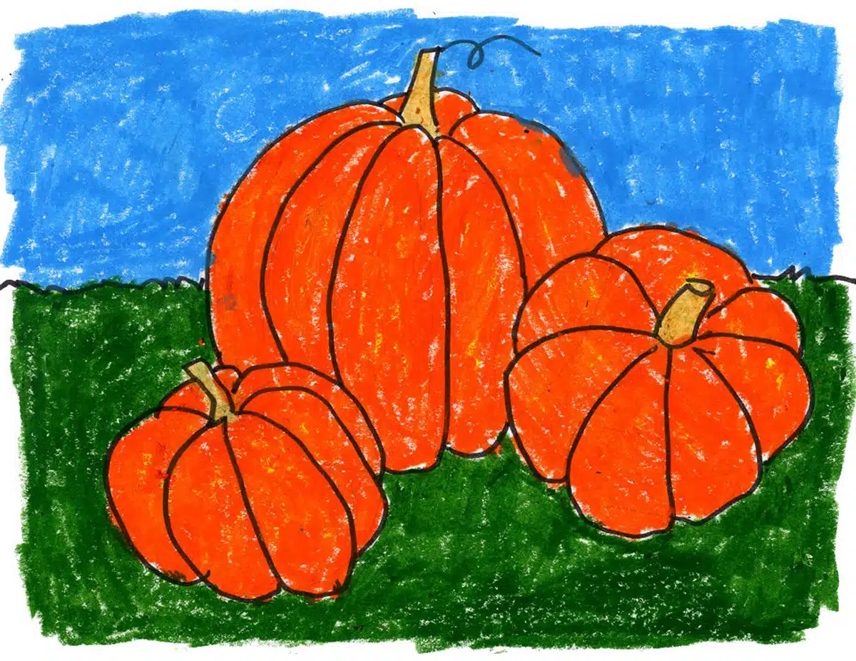 How to draw pumpkin | Thanksgiving pumpkin painting ideas | Vine drawing,  Easy drawings, Pumpkin drawing