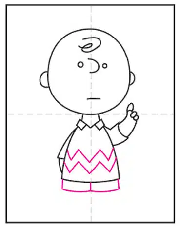 Easy How to Draw Charlie Brown Tutorial and Coloring Page