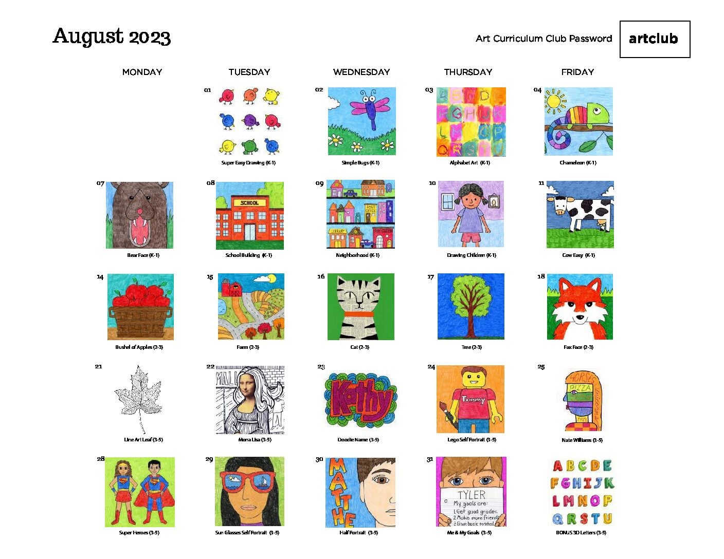 Curriculum Club Aug-April v1