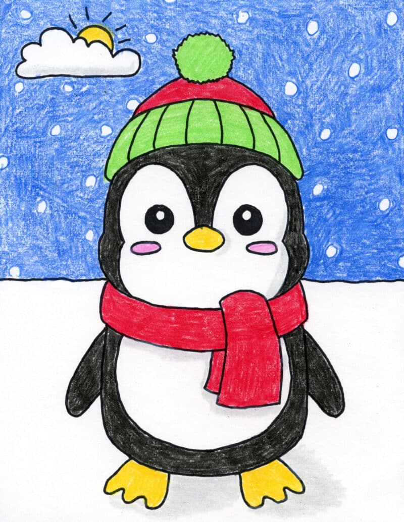 How to Draw a Cute Penguin: Step-by-Step Art Lesson for Kids