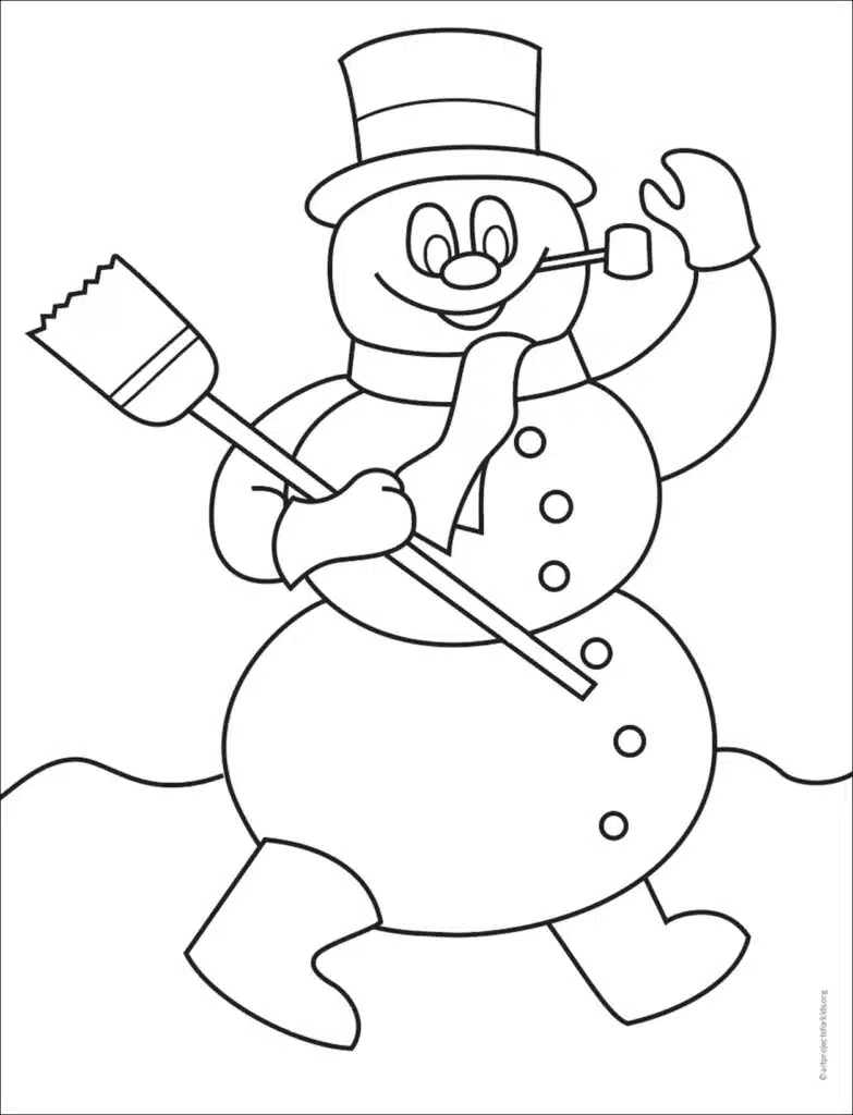 Frosty the Snowman Coloring page, available as a free download.