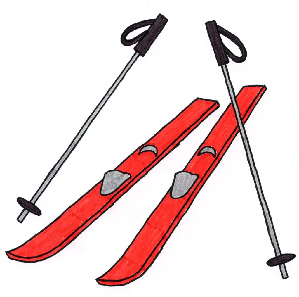 How to Draw Skis web — Activity Craft Holidays, Kids, Tips