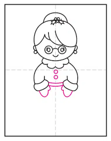 Easy How to Draw Mrs. Claus Tutorial & Mrs. Claus Coloring Page