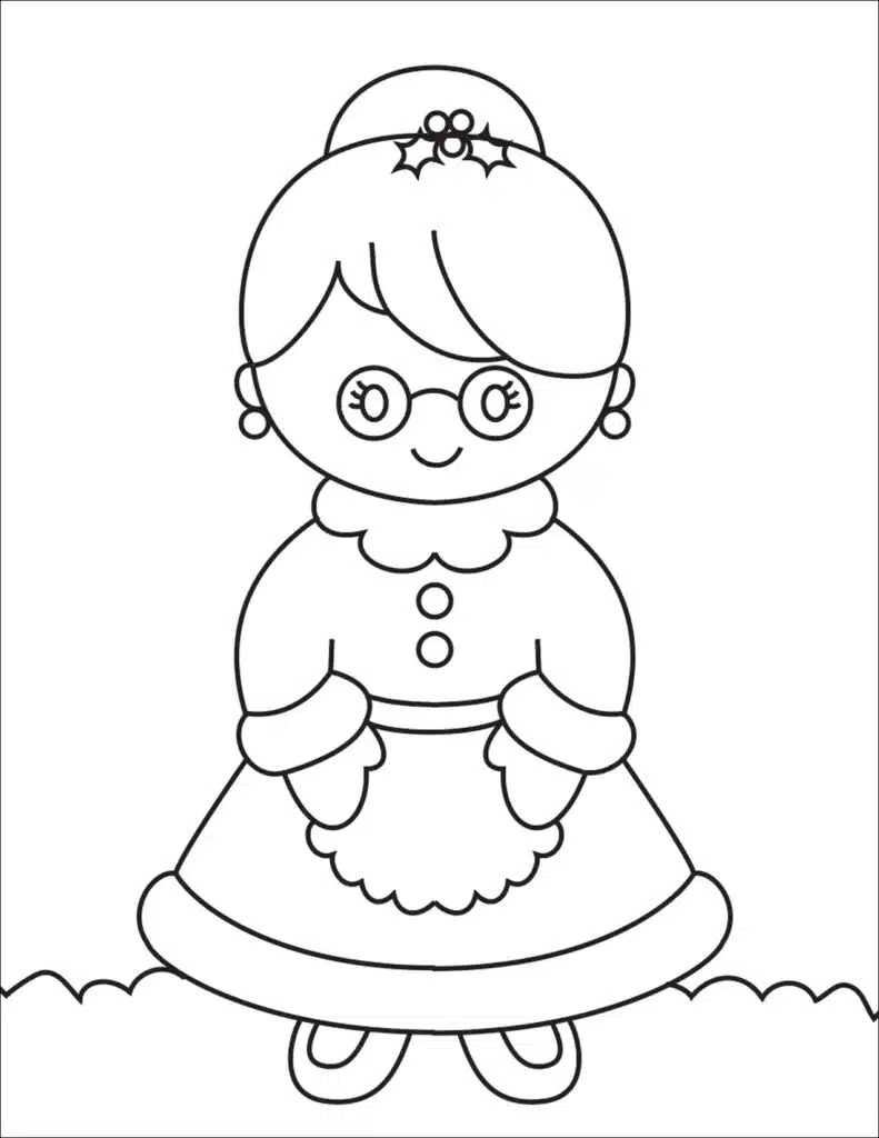 Simple Tips on how to Draw Mrs. Claus Tutorial & Mrs. Claus Coloring