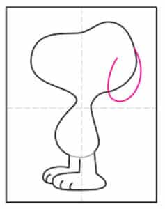 Easy How to Draw Snoopy Tutorial and Snoopy Coloring Page