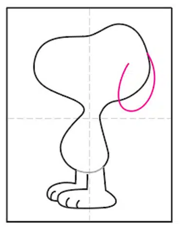 Easy How to Draw Snoopy Tutorial and Snoopy Coloring Page