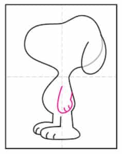 Easy How to Draw Snoopy Tutorial and Snoopy Coloring Page