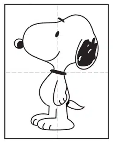 Easy How to Draw Snoopy Tutorial and Snoopy Coloring Page