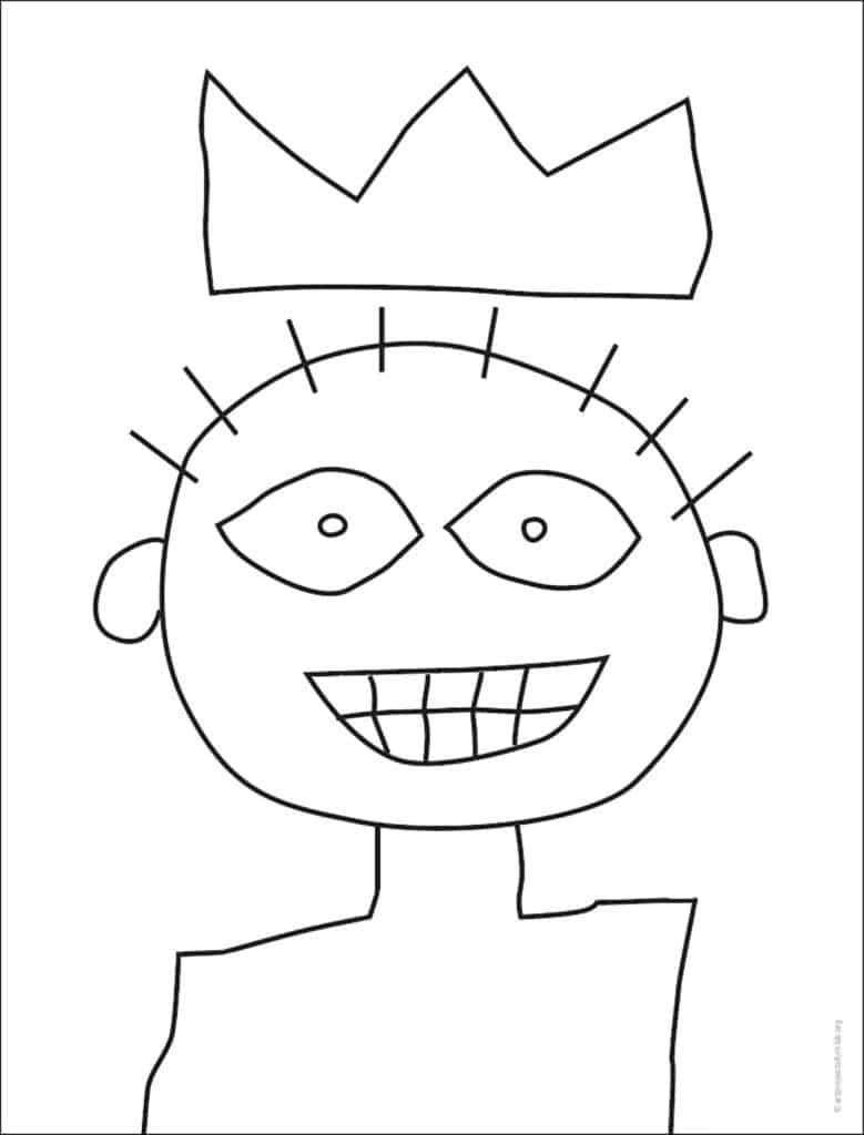 A Jean Michel Basquiat Coloring Page, also available as a free download.