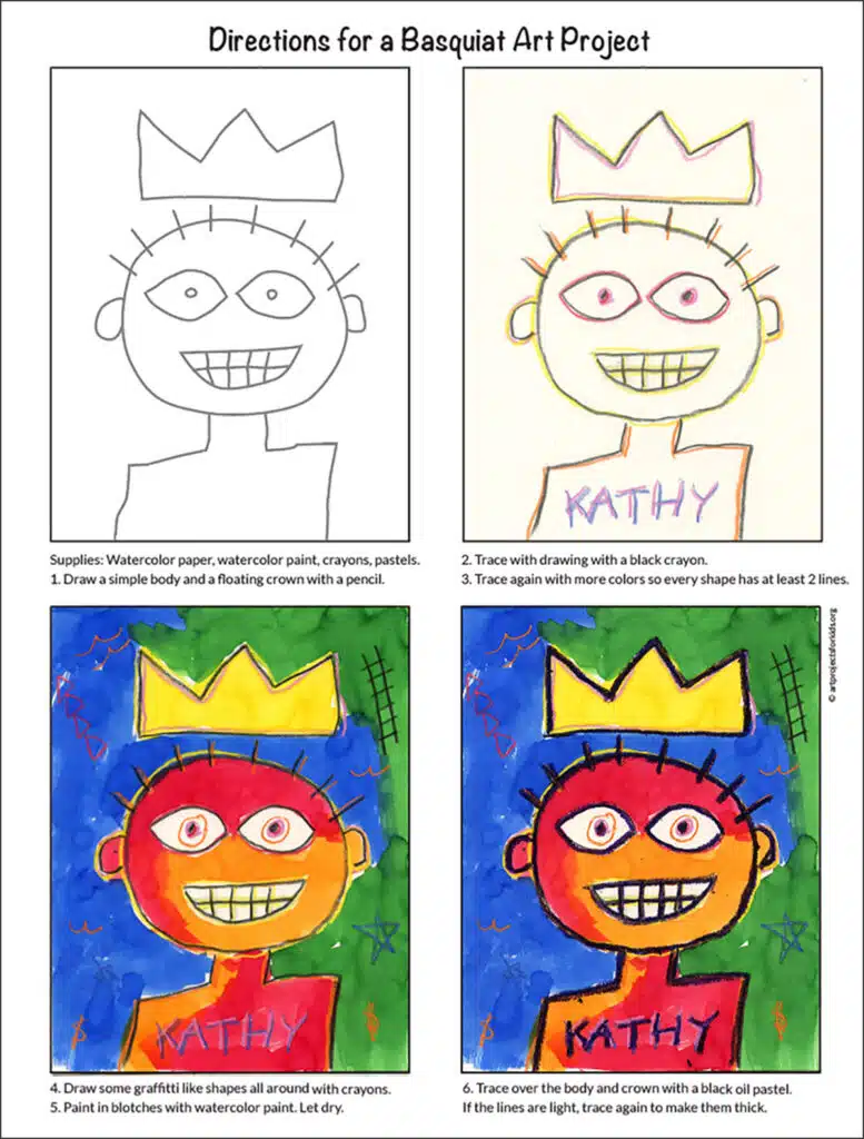 A Jean Michel Basquiat tutorial, available as a free download.