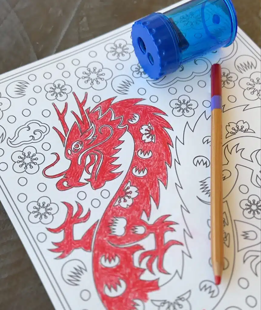 Chinese New Year Coloring page, available as a free download.