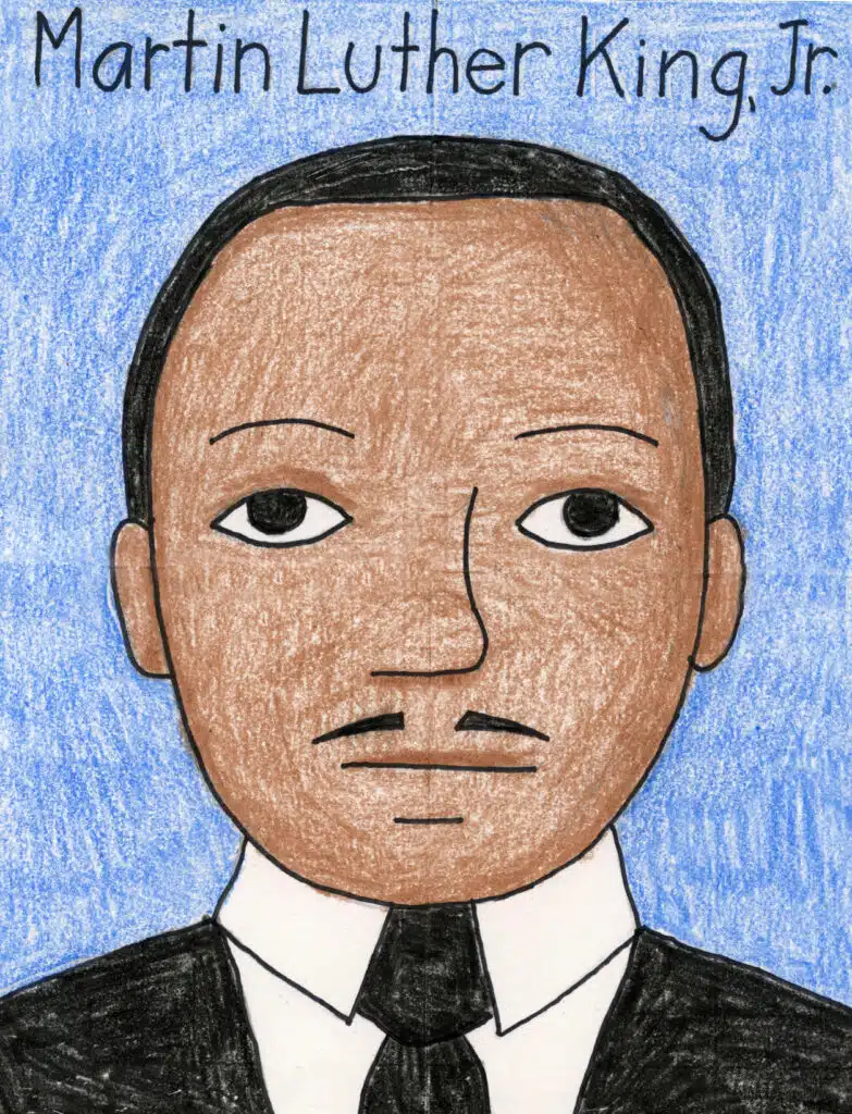 How to Draw Martin Luther King Jr. Easy Directed Drawing Lesson for Kids