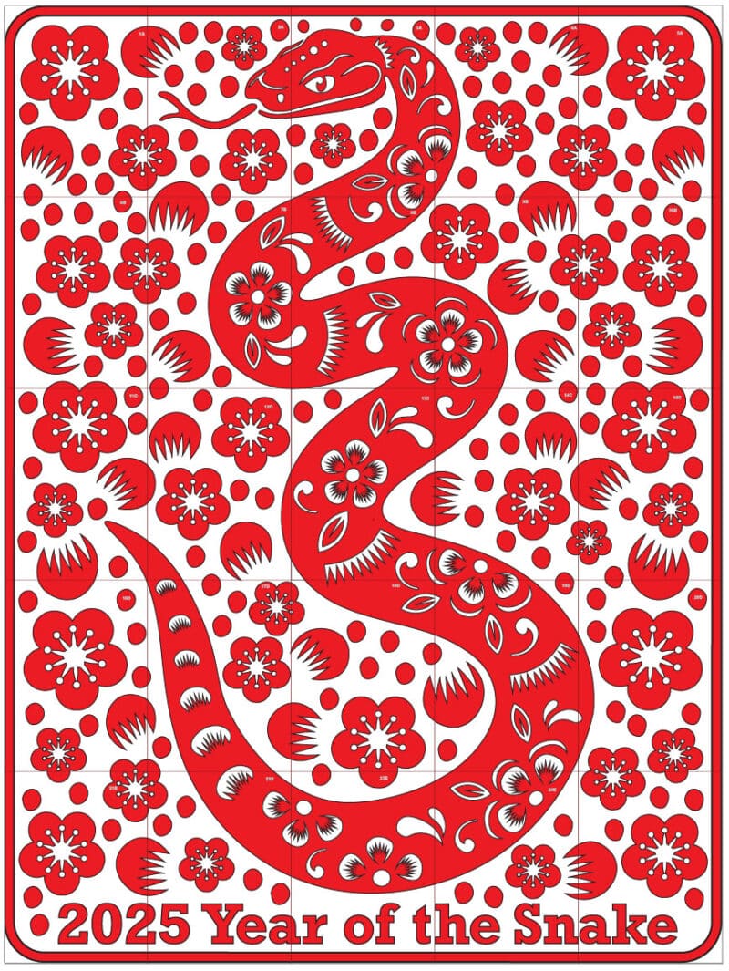 Lunar New Year "Year of the Snake" Collaborative Mural Templates