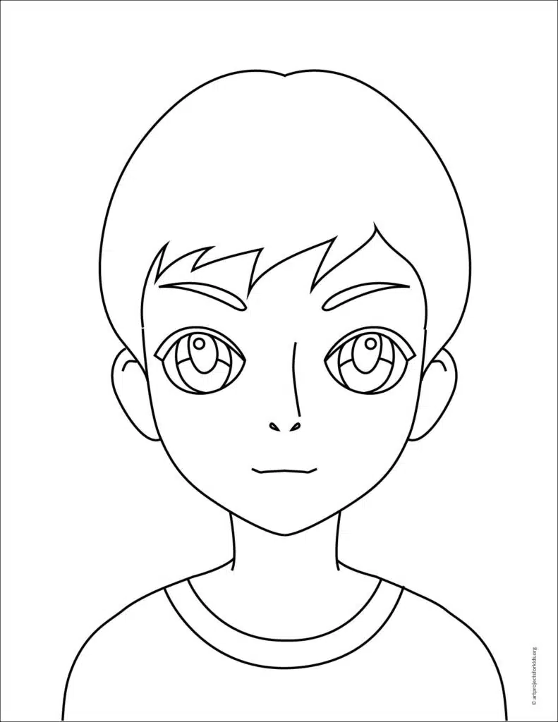 An anime character coloring page, also available as a free download.