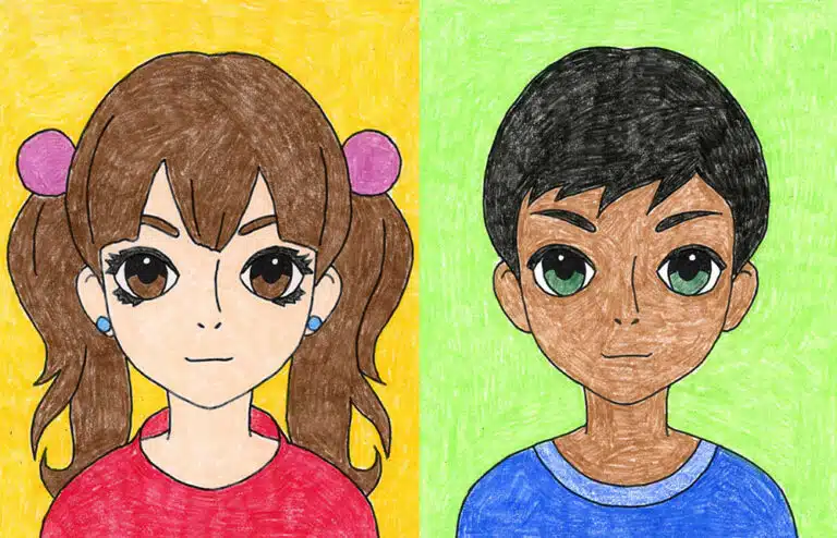 Draw Yourself as an Anime Character Tutorial and Anime Coloring Pages