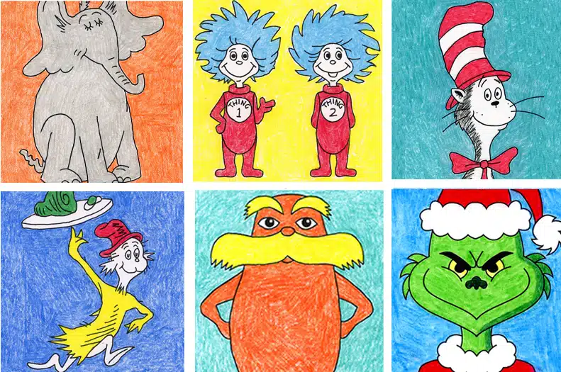 How to Draw like Dr. Seuss: 6 Directed Drawing Art Projects for Dr. Seuss Week