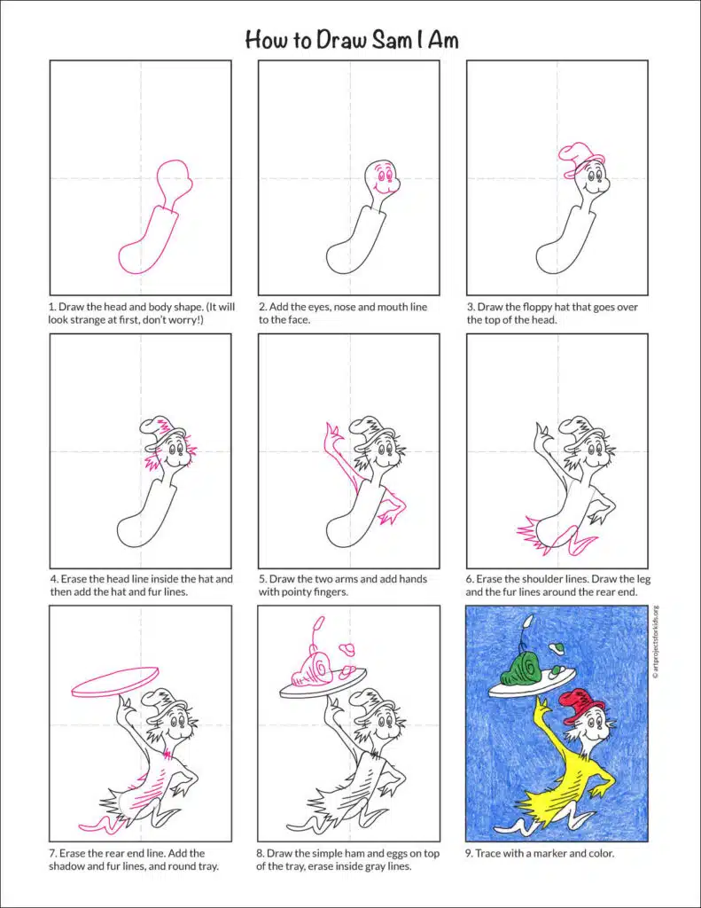A preview of the step by step Sam I Am tutorial, available as a free download.