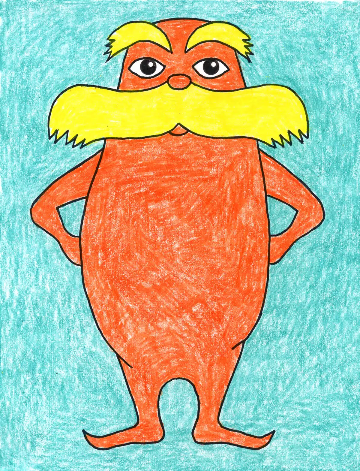 Easy How to Draw the Lorax Tutorial Video and Lorax Coloring Page