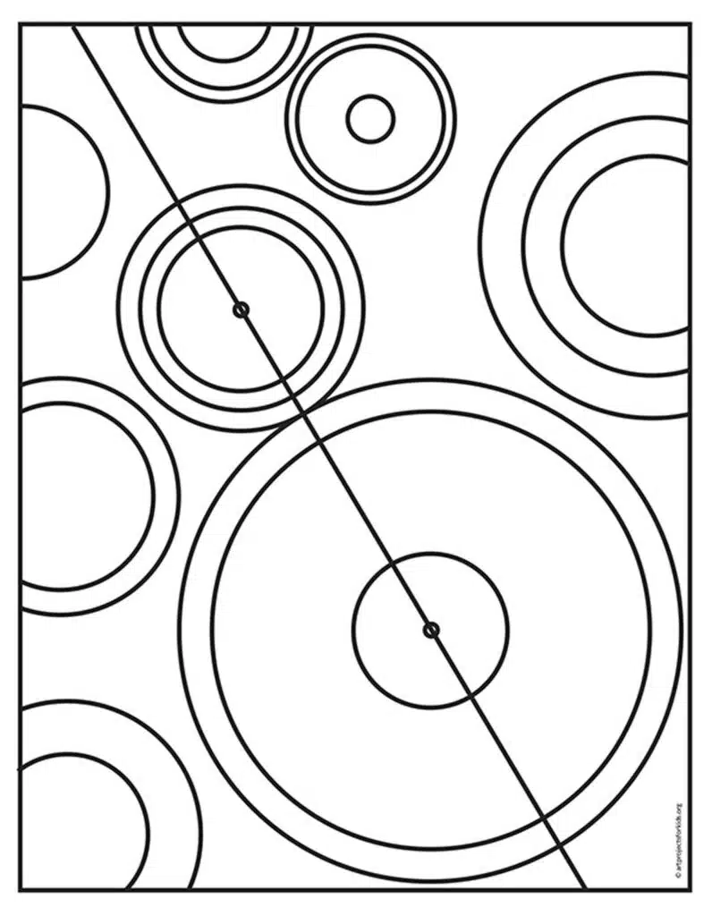 Delaunay Art Project coloring page, available as a free download
