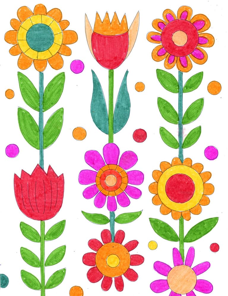 Easy How to Draw like Mary Blair Tutorial and Mary Blair Coloring Page