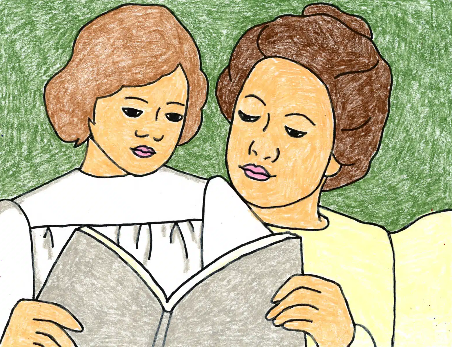 How to Draw like Mary Cassatt Tutorial and Mary Cassatt Coloring Page