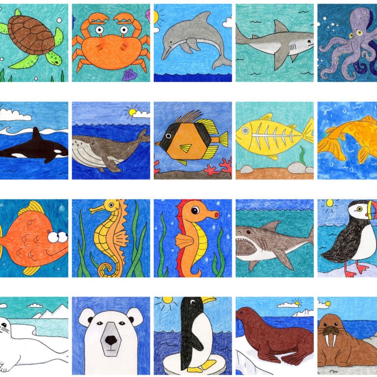 How to Draw 20+ Ocean Animals