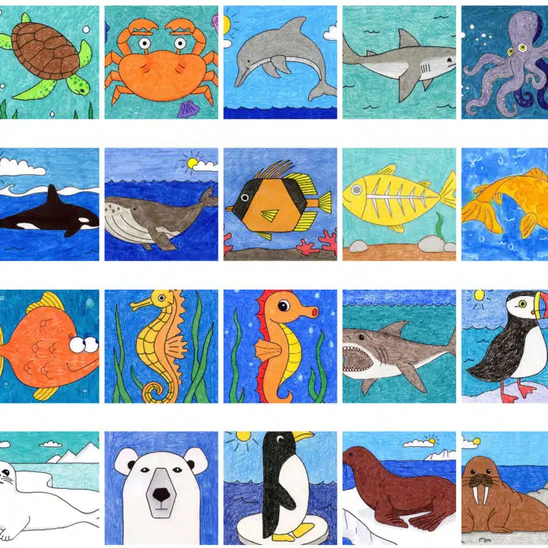 How to Draw 20+ Ocean Animals