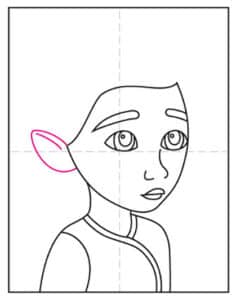 Easy How to Draw Princess Ellian Tutorial & Princess Ellian Coloring Page