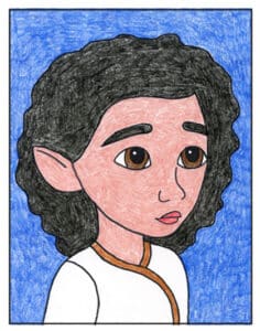 Easy How to Draw Princess Ellian Tutorial & Princess Ellian Coloring Page