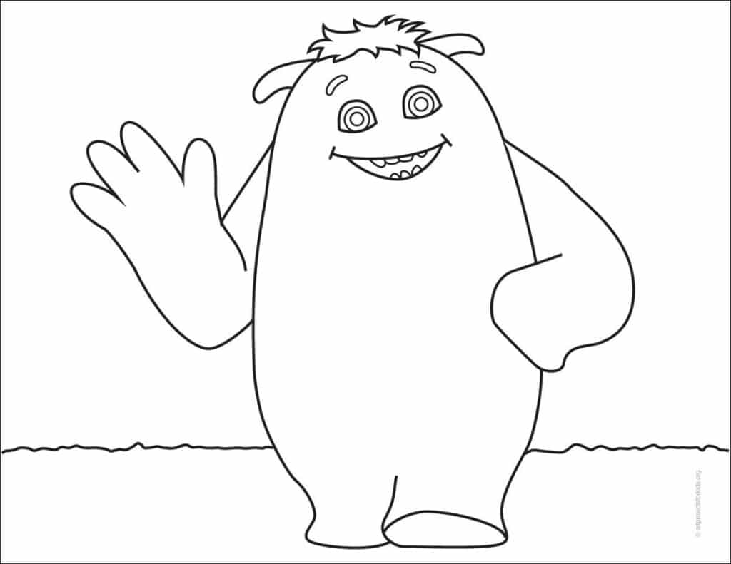 A coloring page for Blue from the If movie, available as a free PDF.
