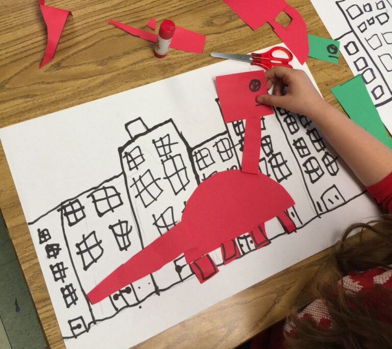 Easy Dinosaur Art Project Collage and Drawing Tutorial Video