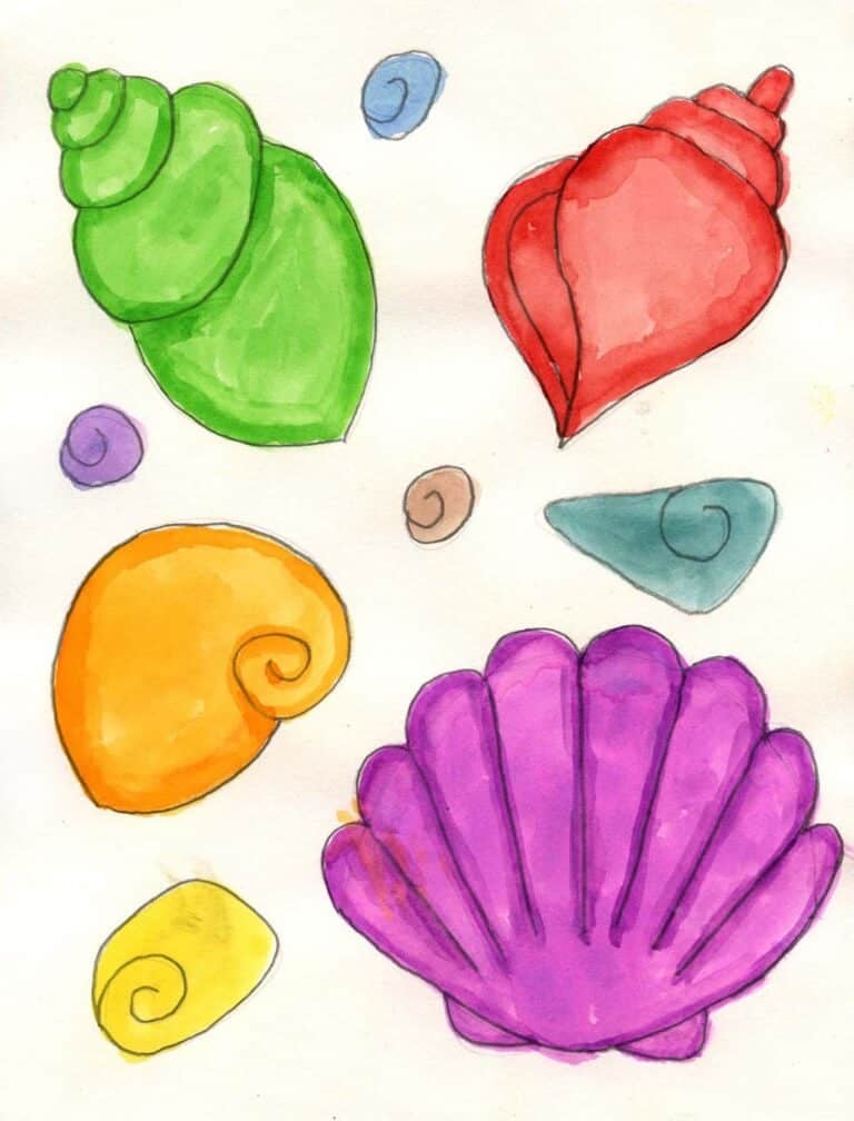 How to Draw a Sea Shell: Easy Step-by-Step Art Lesson for Kids