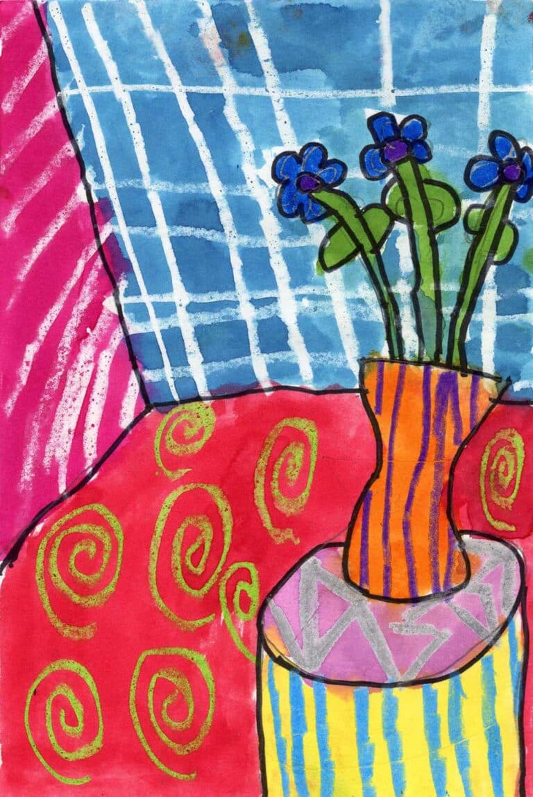 How to Draw a Matisse Inspired Art Project and Matisse Coloring Page