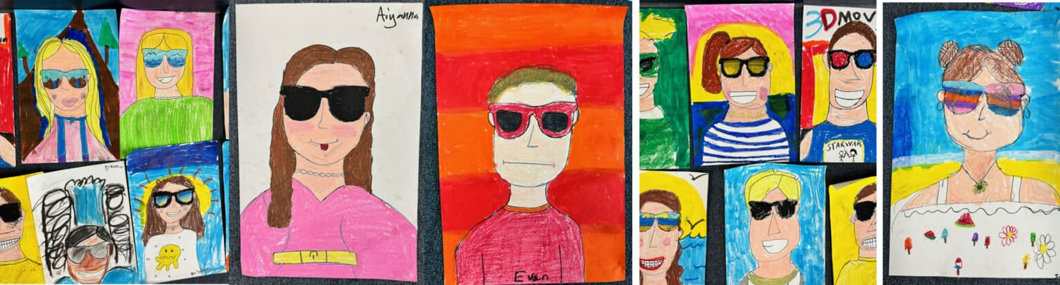 Sunglasses Self Portrait Art Project: Easy Lesson for Kids